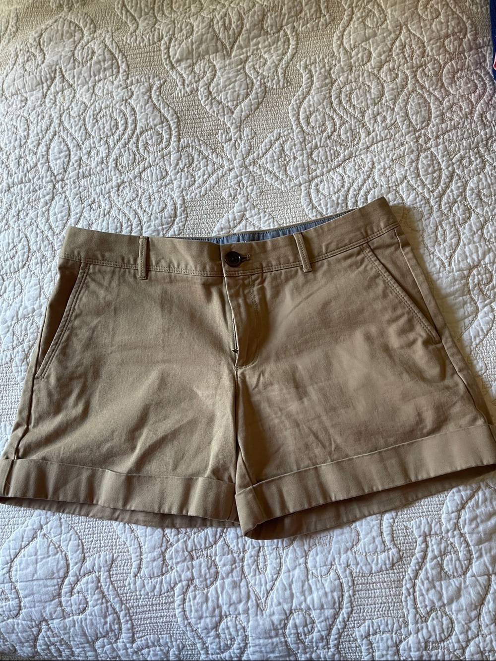 Banana Republic Khaki Rolled-Hem Bermuda Shorts